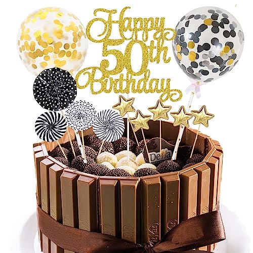 Tortendeko 50 Geburtstag Schwarz Gold Kuchen Topper Cake Topper 50 Kuchendeko Geburtstag Happy 50 Birthday Kuchen Deko 50 Geburtstag Männer Tortendeko 50 Geburtstag Frau 50. Geburtstag Kuchen Deko von Jxuzh