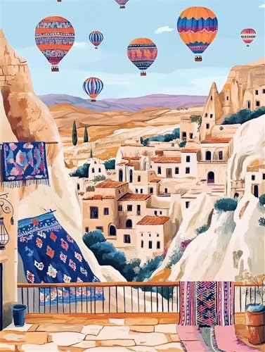 Diamond Painting Erwachsene Diamant Painting Bilde Heißluftballon 5D Diamond-Painting Basteln Set Kinder Diy Full Drill Mosaikherstellung Bastelset für Living Room Office Square Drill 40x50cm D3326 von Jynhbl