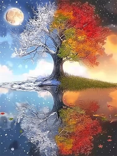 Diamond Painting Erwachsene Diamant Painting Bilde Vier-Jahreszeiten-Baum 5D Diamond-Painting Basteln Set Kinder Diy Full Drill Mosaikherstellung für Living Room Office Square Drill 60x90cm D3748 Diamond Painting Erwachsene Diamant Painting Bilde Vier-Jahreszeiten-Baum 5D Diamond-Painting Basteln Set Kinder Diy Full Drill Mosaikherstellung für Living Room Office Square Drill 60x90cm D3748 von Jynhbl