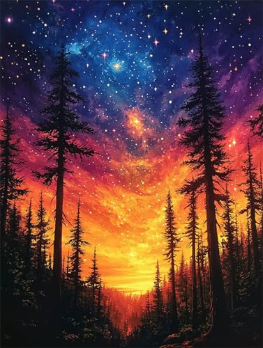 Jynhbl Diamond Painting Erwachsene Diamant Painting Bilde Wald Sternenhimmel 5D Diamond-Painting Basteln Set Kinder Diy Full Drill Mosaikherstellung für Living Room Office Round Drill 80x120cm D3353 Jynhbl Diamond Painting Erwachsene Diamant Painting Bilde Wald Sternenhimmel 5D Diamond-Painting Basteln Set Kinder Diy Full Drill Mosaikherstellung für Living Room Office Round Drill 80x120cm D3353 von Jynhbl