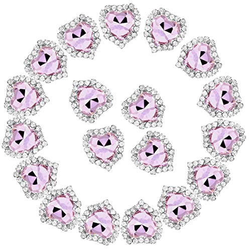 Herz-Strassknöpfe, 20 Stück, groß, zum Aufnähen, Strasssteine, flache Rückseite, zum Basteln, für Hochzeitskleidung, Schmuckherstellung, Rosa Herz-Strassknöpfe, 20 Stück, groß, zum Aufnähen, Strasssteine, flache Rückseite, zum Basteln, für Hochzeitskleidung, Schmuckherstellung, Rosa von Jyukan