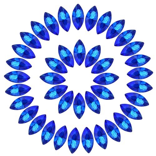 Kristall-Strasssteine mit Pferdeauge, Königsblau, Navette-Spitze, facettierte Glas-Strasssteine zum Basteln, Schmuckherstellung, 7 x 15 mm, 50 Stück Kristall-Strasssteine mit Pferdeauge, Königsblau, Navette-Spitze, facettierte Glas-Strasssteine zum Basteln, Schmuckherstellung, 7 x 15 mm, 50 Stück von Jyukan