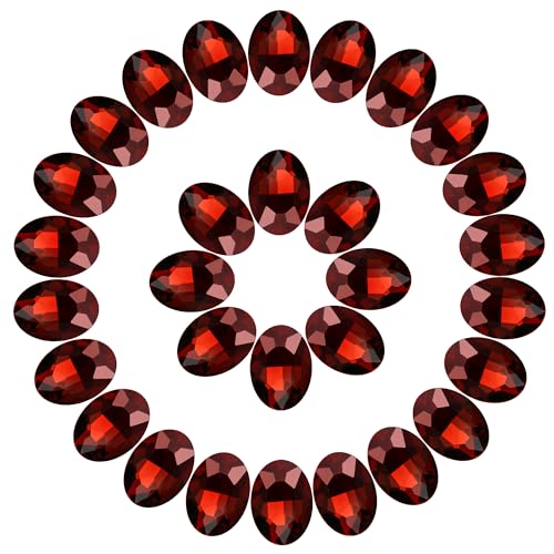 Ovale Strasssteine, Burgunderrot, Glaskristall, mit spitzer Rückseite, für Handwerk, Schmuckherstellung, 10 x 14 mm, 50 Stück Ovale Strasssteine, Burgunderrot, Glaskristall, mit spitzer Rückseite, für Handwerk, Schmuckherstellung, 10 x 14 mm, 50 Stück von Jyukan