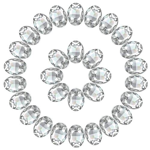Ovale Strasssteine mit weißer klarer Kristallglasrückseite für Handwerk, Schmuckherstellung, 10 x 14 mm, 50 Stück Ovale Strasssteine mit weißer klarer Kristallglasrückseite für Handwerk, Schmuckherstellung, 10 x 14 mm, 50 Stück von Jyukan