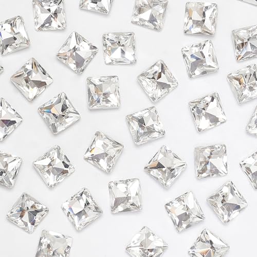 Quadratische Kristall-Strasssteine, 10 mm, klare Spitze, Glassteine, facettierte Strasssteine, Schmuckverzierungen mit versilberter Rückseite, für Handwerk, Schmuckherstellung, Kleidung, Schuhe, Quadratische Kristall-Strasssteine, 10 mm, klare Spitze, Glassteine, facettierte Strasssteine, Schmuckverzierungen mit versilberter Rückseite, für Handwerk, Schmuckherstellung, Kleidung, Schuhe, von Jyukan