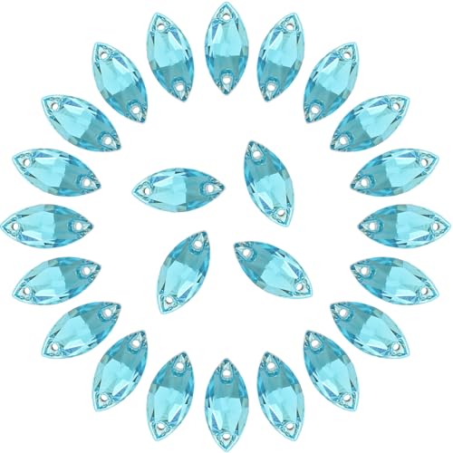 Strass-Steine mit Pferdeauge, flache Rückseite, zum Aufnähen, mit 2 Löchern, 42 Stück, 7 x 15 mm, Navette-Form, Strasssteine für Bastelprojekte, Kleidung, Kostüme, Schuhe, Taschen, Seeblau Strass-Steine mit Pferdeauge, flache Rückseite, zum Aufnähen, mit 2 Löchern, 42 Stück, 7 x 15 mm, Navette-Form, Strasssteine für Bastelprojekte, Kleidung, Kostüme, Schuhe, Taschen, Seeblau von Jyukan