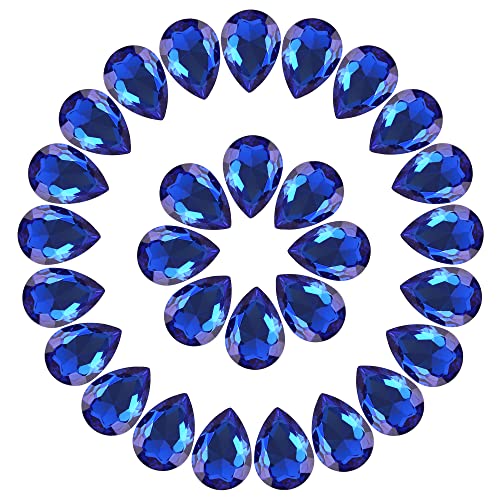 Strasssteine in Tropfenform, 100 Stück, königsblau, mit spitzer Rückseite, Glas-Strasssteine für Bastelarbeiten, Schmuckherstellung, 13 x 18 mm von Jyukan