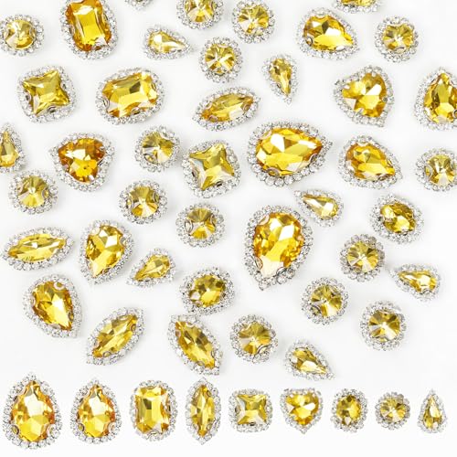 Strasssteine zum Aufnähen, flache Rückseite, Glas-Strasssteine mit silberfarbener Kralle, zum Aufnähen, Kristall-Mix-Formen, Edelsteine für Handwerk, Kostüm, Hochzeitsstrauß, Schuhe, Hut, Gold, 45 Strasssteine zum Aufnähen, flache Rückseite, Glas-Strasssteine mit silberfarbener Kralle, zum Aufnähen, Kristall-Mix-Formen, Edelsteine für Handwerk, Kostüm, Hochzeitsstrauß, Schuhe, Hut, Gold, 45 von Jyukan