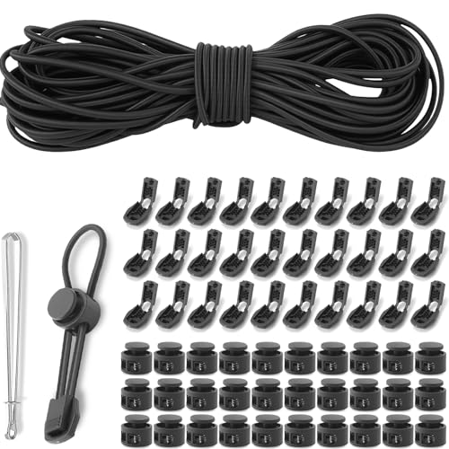 35m × 3mm elastisches Rundseil elastisches dehnbares Seil, Gummiband Rund Schnur Elastische Gummiseil mit Kordelstopper Kordelklemme Kordelstopper 2 Loch Schwarz Gummikordel für Kordelzug Rucksack 35m × 3mm elastisches Rundseil elastisches dehnbares Seil, Gummiband Rund Schnur Elastische Gummiseil mit Kordelstopper Kordelklemme Kordelstopper 2 Loch Schwarz Gummikordel für Kordelzug Rucksack von Jyvex