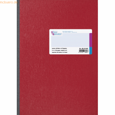 K+E Kladde A4 kariert 96 Blatt Register A-Z Spezialpappe rot K+E Kladde A4 kariert 96 Blatt Register A-Z Spezialpappe rot von K+E