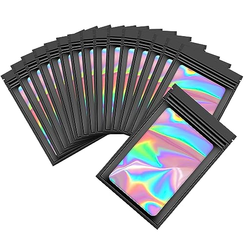 Mylar-Beutel, holografische Beutel, schwarz, Druckverschlussbeutel, wiederverschließbare Beutel für kleine Unternehmen, Musterbeutel, Folienreißverschluss, geruchsdicht, 7 x 10 cm, 200 Stück, Schwarz, Mylar-Beutel, holografische Beutel, schwarz, Druckverschlussbeutel, wiederverschließbare Beutel für kleine Unternehmen, Musterbeutel, Folienreißverschluss, geruchsdicht, 7 x 10 cm, 200 Stück, Schwarz, von K KAREZOG