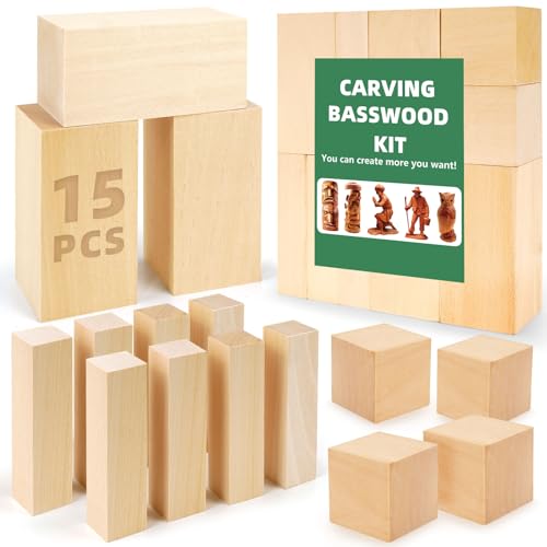 15 Stück Natürlich Lindenholz Holzblock -Handgeschnitztes Holz zum Schnitzen Drechselholz - DIY Handwerk Linde Schnitzblöcke-set Schnitzholz zum Malen für Kinder,Erwachsene und Fachmann. 15 Stück Natürlich Lindenholz Holzblock -Handgeschnitztes Holz zum Schnitzen Drechselholz - DIY Handwerk Linde Schnitzblöcke-set Schnitzholz zum Malen für Kinder,Erwachsene und Fachmann. von K KERNOWO