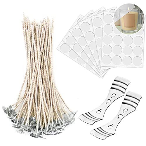 KOOLPUG Kerzendocht, Kerzendochte für Kerzen, 120 Stück Dochte für Kerzen, Kerzendocht Set, Dochte für Kerzen mit 2 Kerzendocht Halter, Kerzendochte Soja(15cm) von K KOOLPUG
