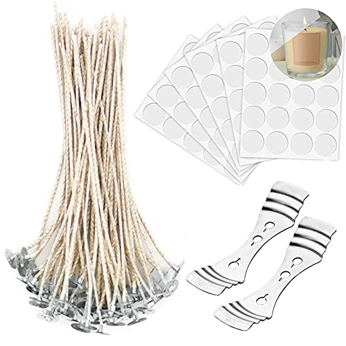 KOOLPUG Kerzendocht, Kerzendochte für Kerzen, 120 Stück Dochte für Kerzen, Kerzendocht Set, Dochte für Kerzen mit 2 Kerzendocht Halter, Kerzendochte Soja(20cm) von K KOOLPUG