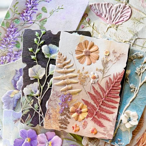 K Kattone Scrapbook-Papier – 6 Stück, florales geprägtes strukturiertes und bedrucktes Kraftpapier, verschiedene spezielle Mischung für Scrapbooking, Junk, Journaling, Zubehör, Verpackungsplaner K Kattone Scrapbook-Papier – 6 Stück, florales geprägtes strukturiertes und bedrucktes Kraftpapier, verschiedene spezielle Mischung für Scrapbooking, Junk, Journaling, Zubehör, Verpackungsplaner von K Kattone