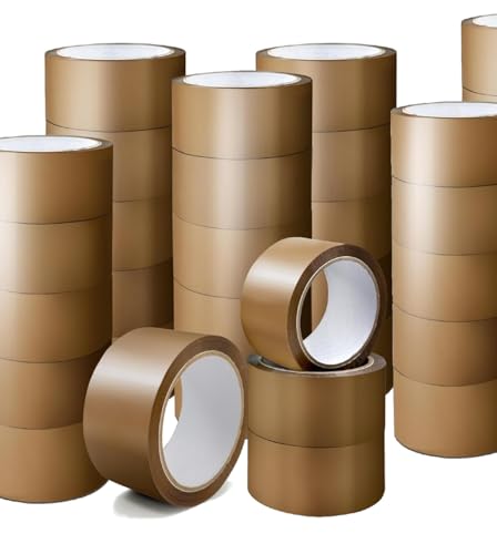K-MART Verpackungsklebeband, Industrie-Paketklebebandrollen, geräuscharm – 48 mm x 66 m, sicheres, braunes Klebeband für Kartonverpackungen, Umzugskartons, starkes Packband für den Umzug (36 Rollen) von K-MART