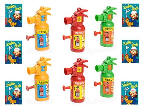 6 X Zauberblock und 6 X Wasserspritze im Feuerlöscher Design Feuerwehr als Mitgebsel, Mitbringsel, Tombola, Party, Kindergeburtstag von K-S-S