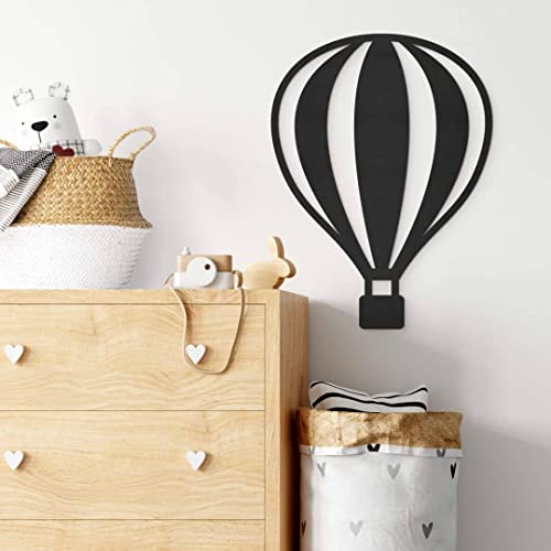 K&L Wall Art Heißluftballon Kinderzimmer Holzbild Luftballon Wandbild aus Holz Baby Mädchen Junge Schlafzimmer Deko modern (MDF (mitteldichte Faserplatte), 10x13 cm) von K&L Wall Art