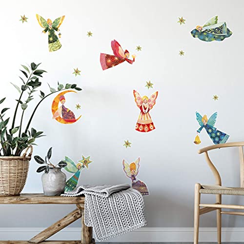 Sterne Schutzengel Engel Wandtattoo Kinderzimmer 42x50cm Wandsticker Küche selbstklebend Wand Boho Deko Aufkleber von K&L Wall Art