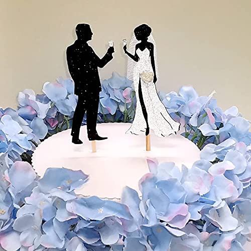 Hochzeit Paar, Brautpaar, Love Cake Topper Geburtstag Torten Stecker Kuchen Deko Schwartz Gold Silber von K&R GbR