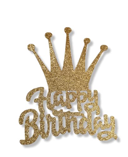 Krone Happy Birthday Cake Topper Geburtstag Torten Stecker Kuchen Deko von K&R GbR