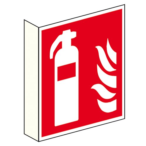 " Feuerlöscher " Brandschutzzeichen - Brandschutzschild Fahnenschild Kunststoff 150 x 150 mm von K24-Brandschutzzeichen