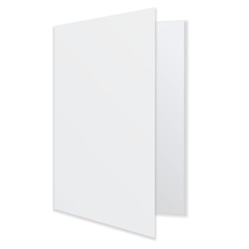 DIN A6 Klappkarten aus Hochweißem, Ungestrichenem 250g/m² Öko Premiumpapier mit Falz, 75 Stück, TOP Optik, TOP Haptik, Ideal für Einladungen, Menükarten, Geburtstage, Hochzeit, DIY Projekte, Basteln von K7plus