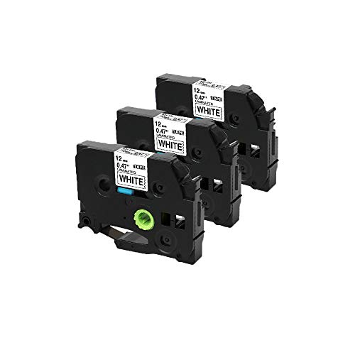 KA® Schriftband für Brother P-Touch TZe-131 tze-231 tze-431 tze-531 tze-631 tze-731 12mm x 8m kompatibel mit PT-H105 PT-H100 PT-1005 PT-1000 PT-1010 PT-1080 PT-H101c TZE-231 noir sur blanc 3 PK. von KA
