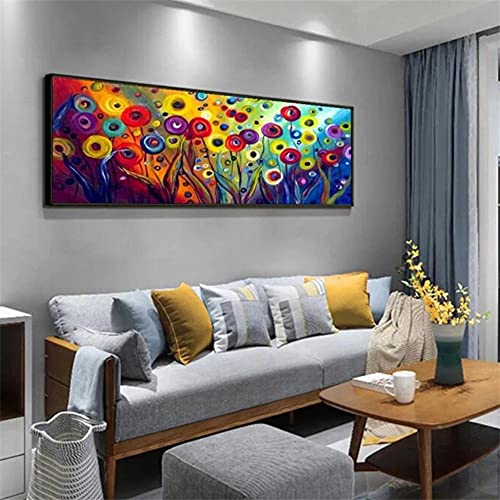 DIY 5D Diamond Painting Zubehör, Diamant Painting Bilder Groß ,Diamant Malerei Stickerei Kreuzstich Gemälde Arts Craft für Haus, Wand Dekor( Abstrakte Blume ,50x150cm/20x60inch,Square Drill) von KAADEER