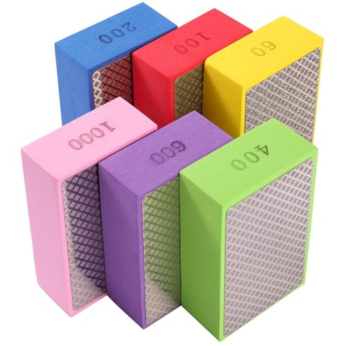KACPLY Diamant-Handpolierpads, 60/100/200/400/600/1000 Diamant-Schleifpads, Fliesenwerkzeuge, Polierpad, Schleifblock, 6 Stück KACPLY Diamant-Handpolierpads, 60/100/200/400/600/1000 Diamant-Schleifpads, Fliesenwerkzeuge, Polierpad, Schleifblock, 6 Stück von KACPLY
