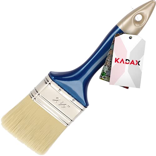 KADAX Einfacher Pinsel aus Kunststoff, Flachpinsel mit komfortablem Griff, Malerpinsel, Lackpinsel, Borstenpinsel, Lasurpinsel mit synthetischen Borsten (2,5") von KADAX