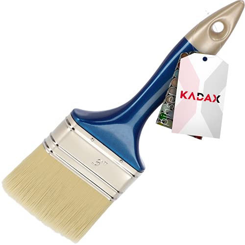 KADAX Einfacher Pinsel aus Kunststoff, Flachpinsel mit komfortablem Griff, Malerpinsel, Lackpinsel, Borstenpinsel, Lasurpinsel mit synthetischen Borsten (3") von KADAX