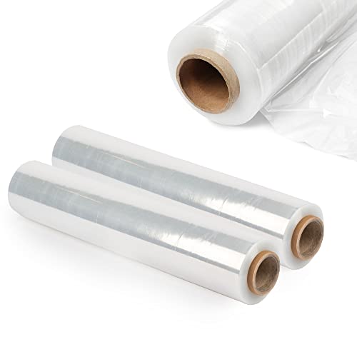 KADAX transparente Stretchfolie, 300x50cm Plastikfolie, 3kg Umzugsfolie, Palettenfolie für Möbel, Lager, Transport, widerstandsfähige Wickelfolie, Verpackungsfolie (transparent 2er SET) von KADAX