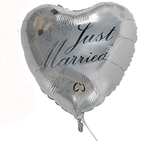 Folienballon / Ballon / Herzballon / Luftballon mit dem Aufdruck "Just Married" & Tauben in silber und weiß - Hochzeit - Heirat - Hochzeitsdeko - Hochzeitsballon - Durchmesser 45 cm Folienballon / Ballon / Herzballon / Luftballon mit dem Aufdruck "Just Married" & Tauben in silber und weiß - Hochzeit - Heirat - Hochzeitsdeko - Hochzeitsballon - Durchmesser 45 cm von KADOSA