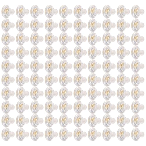 100 Stück Silikon-Ohrring-Verschlüsse, hypoallergene Verriegelung für Ohrstecker, Ohrring-Stopper, praktisches Schmuckherstellungszubehör von KAHDGSS
