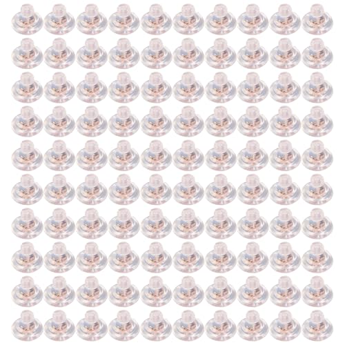 100 Stück Silikon-Ohrring-Verschlüsse, hypoallergene Verriegelung für Ohrstecker, Ohrring-Stopper, praktisches Schmuckherstellungszubehör 100 Stück Silikon-Ohrring-Verschlüsse, hypoallergene Verriegelung für Ohrstecker, Ohrring-Stopper, praktisches Schmuckherstellungszubehör von KAHDGSS
