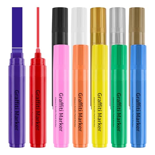 12 PCs 15 Mm Breites Acryl Stift Acryl Marker Zeichnung Stift Malvorlagen Kunsthandwerk Für Bastelsteine Malerei Glas 12 PCs 15 Mm Breites Acryl Stift Acryl Marker Zeichnung Stift Malvorlagen Kunsthandwerk Für Bastelsteine Malerei Glas von KAHDGSS
