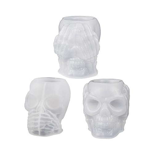 3 Styles Schädel Blumenpot Silikonform Stifthalter Ornamente Form Form Harz Epoxidton Handwerk Ornament Schmuck Makingwerkzeug Stifthalter Formen Für Epoxidharz von KAHDGSS