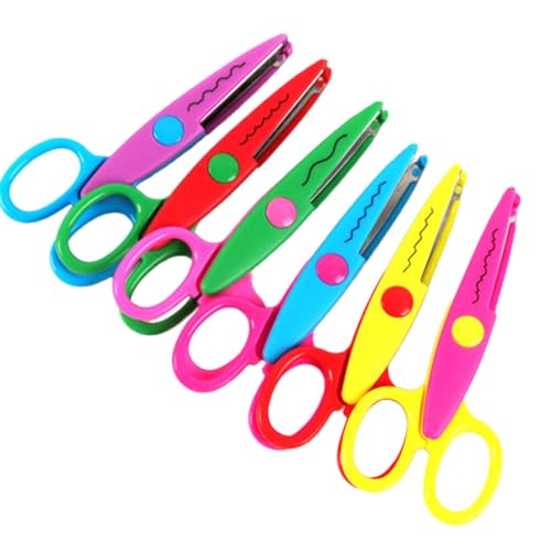 6 Stück Scheren für Kinder, bequemer Griff, Bastelschere für Kartenherstellung, Scrapbooking, Schule, Kunst, Handwerk, Vorschule, Kunstbedarf von KAHDGSS