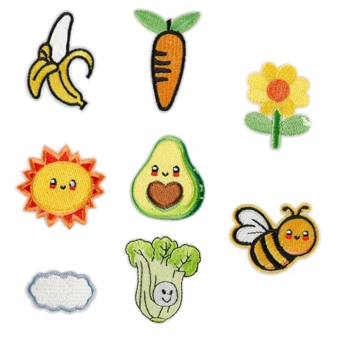 8 PCs Blumeneisen Auf Flecken Applique Karottenreparatur Bananenstickerei Für Jeansdekoration 8 PCs Blumeneisen Auf Flecken Applique Karottenreparatur Bananenstickerei Für Jeansdekoration von KAHDGSS