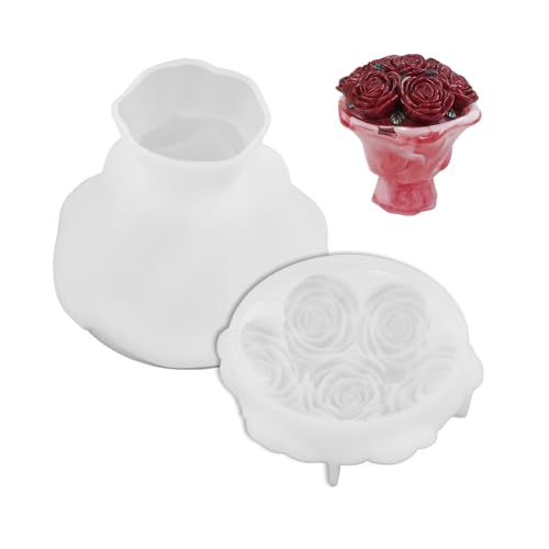 Blumenförmige Epoxidharz-Form, Blumenstrauß, Schmuckhalter, Form für handgefertigte und dekorative Aufbewahrungsboxen, Silikon-Box für Arrangements von KAHDGSS