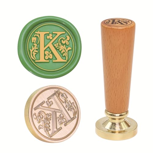 Europäischer Brief Brass Seal Wachs Stempel Ergonomischer Buchenholzhandle Für Karteneinladungen Party Umschlag Geschenkpaket Dekorative Messing Wachs Siegel Stempel Set Set von KAHDGSS