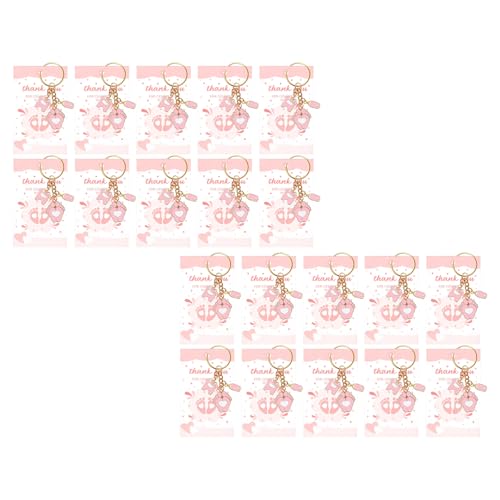 KAHDGSS 20 x Baby-Gastgeschenke für den ersten Monat für Gäste, Fußanhänger, Schlüsselanhänger mit Taschen und Dankeskarten, stilvolles Accessoire von KAHDGSS