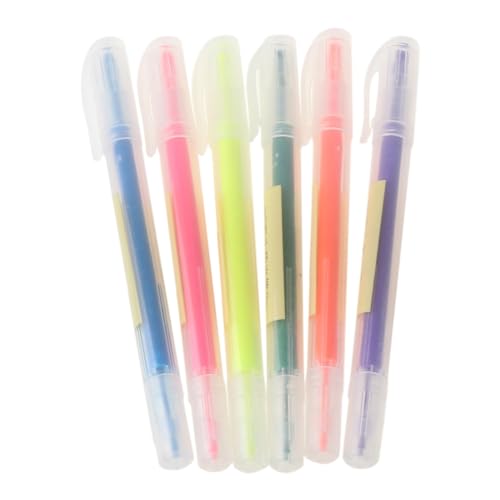 KAHDGSS 6 PCs Aquarell Gel Pen Niedlich Highlighter Fester Tintenhersteller Glattes Schreiben Weißer Marker Stift Dauerhaft von KAHDGSS