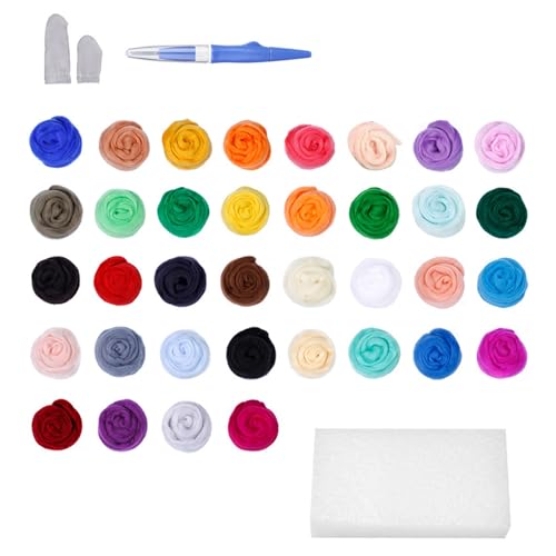 KAHDGSS 7/8/9/10 Farben Nadelfilz Zubehör für Anfänger Basteln Basteln Nadelfilz Set mit Wollfilz Werkzeug Wollfilz Bastelset von KAHDGSS