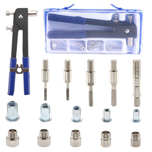 KAHDGSS 86 Stück/Set Nietmuttern-Kits 3/4/5/6/8 Nietzange Werkzeug Nietmutter Gewinde Handnietzange Niet Gewindeeinsatz Werkzeug von KAHDGSS