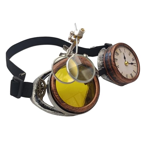 KAHDGSS Steampunks Brille Steampunks Brille mit Uhr Halloween Brille Steampunks Dekorative Brille für Mottopartys KAHDGSS Steampunks Brille Steampunks Brille mit Uhr Halloween Brille Steampunks Dekorative Brille für Mottopartys von KAHDGSS