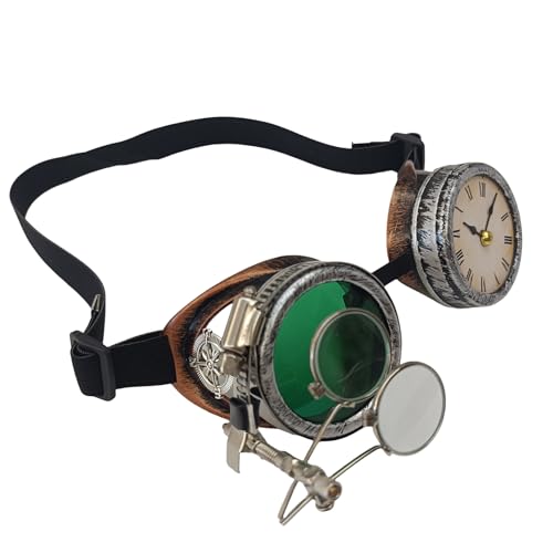 KAHDGSS Steampunks Brille Steampunks Brille mit Uhr Halloween Brille Steampunks Dekorative Brille für Mottopartys KAHDGSS Steampunks Brille Steampunks Brille mit Uhr Halloween Brille Steampunks Dekorative Brille für Mottopartys von KAHDGSS
