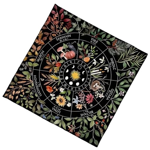 KAHDGSS Sticked Velvets Wahrsagung Stoff Luxuriöser Weicher Tarots Falten Widerstandsfähig Für Mystische Lesungen Portables von KAHDGSS