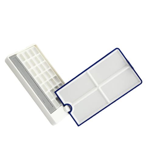 Leere Aquarell-Palette, Farbtablett, Palette, Roating Farbkoffer, Reise-Kunstbedarf für Aquarellmalerei, leere rotierende halbe Schalen für Ölmalerei von KAHDGSS